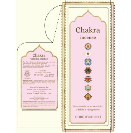 Rökelse Chakra 11,5 cm - Mix av alla de sju chakran